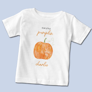Kleiner Kürbis Herbst Herbst personalisiert Baby T-shirt
