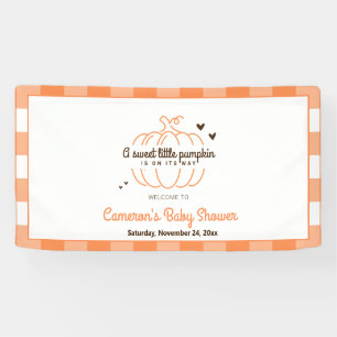 Kleiner Kürbis Herbst Junge Mädchen Babyparty Will Banner