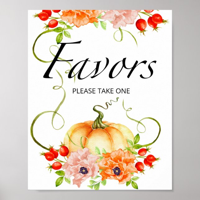 Kleiner Kürbis ist auf dem Weg Babydusche bevorzug Poster (Vorne)