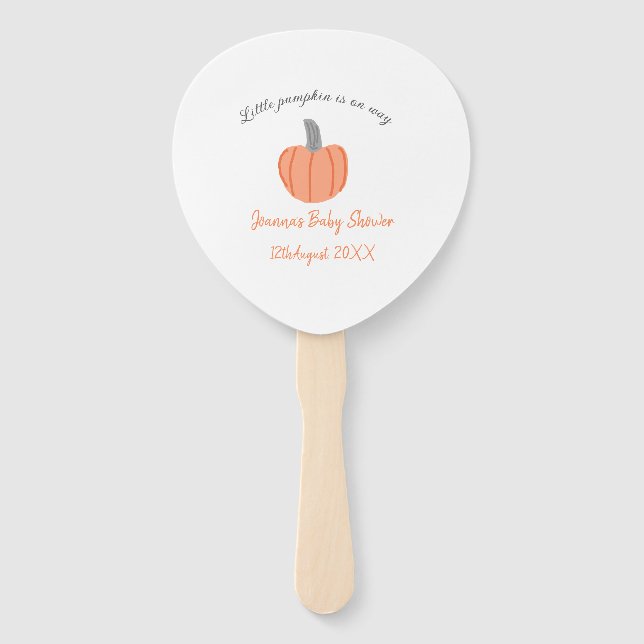 Kleiner Kürbis ist auf dem Weg orange graue Babydu Fächer (Vorderseite)