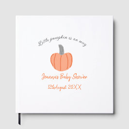Kleiner Kürbis ist auf dem Weg orange graue Babydu Gästebuch