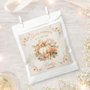 Kleiner Kürbis ist auf dem Weg Pastel Baby Dusche Geschenktütchen