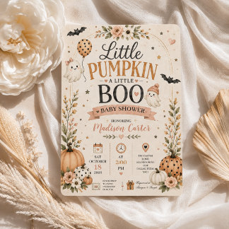 Kleiner Kürbis Little Boo Halloween-Baby-Party Einladung