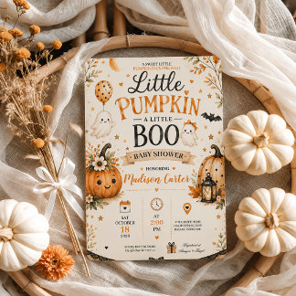 Kleiner Kürbis Little Boo Halloween Baby Shower Einladung