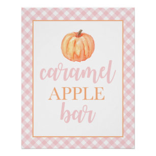 Kleiner Kürbis Pastell Rosa Herbst Geburtstagsesse Poster