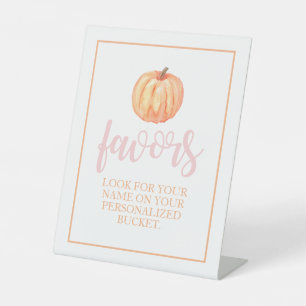 Kleiner Kürbis Pastell Rosa Herbst Geburtstagsgesc Sockelschild