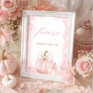 Kleiner Kürbis Rosa Baby Shower Geschenke Tischsch Poster