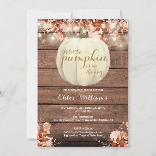 Kleiner Kürbis Rustikaler Herbst-Baby-Shower Einladung