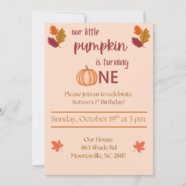 kleiner Kürbis wird eins Einladung