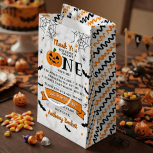Kleiner Kürbis wird eins Halloween 1. Geburtstag Kleine Geschenktüte