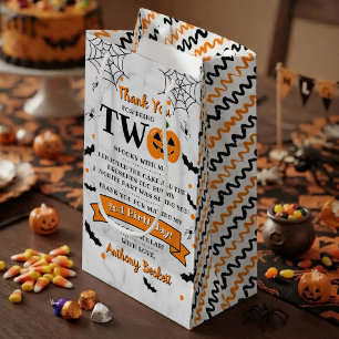 Kleiner Kürbis wird zwei Halloween 2. Geburtstag Kleine Geschenktüte