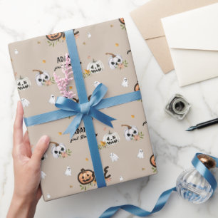 Kleiner Kürbis zum ersten Geburtstag Geschenkpapier