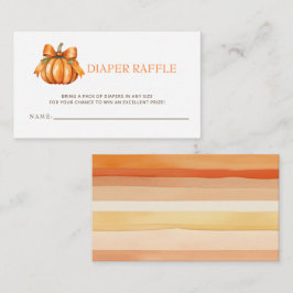 Kleiner KürbisBaby Duschdusche Windeln Raffle Begleitkarte