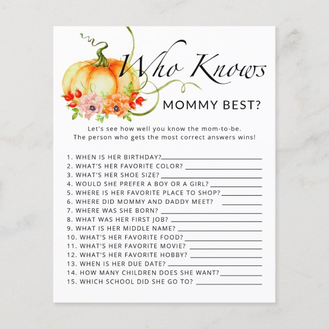 Kleiner Kürbisblumengarten Wer das beste Spiel der (Vorderseite)