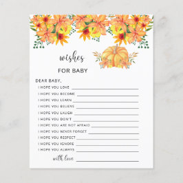 Kleiner Kürbisfall Wünsche für das Baby