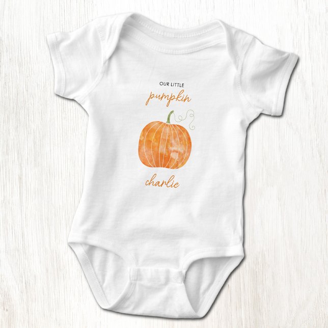 Kleiner Kürbisherbst Personalisiert Baby Strampler (Little pumpkin personalized name onesir)