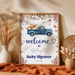 Kleiner Kürbisjunge Baby Shower Willkommen 18x24 Poster
