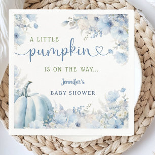 Kleiner Kürbisjunge Blau Herbst-Baby-Party Papier Serviette