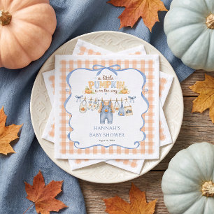 Kleiner Kürbisjunge Herbst-Baby-Party Serviette