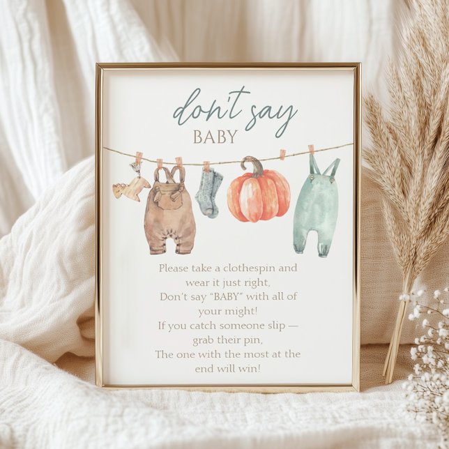 Kleiner Kürbiskleider Junge sagt nicht Baby Poster (Von Creator hochgeladen)