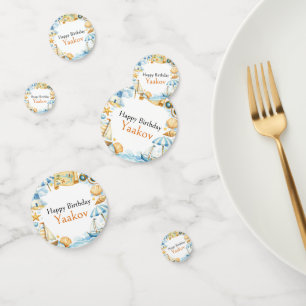 Kleiner Küstenforscher 4. Geburtstag für Jungen Konfetti