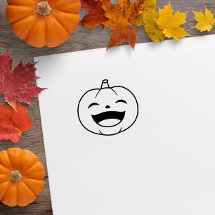 Kleiner lachender Halloween-Kürbis 1x1 Gummistempel