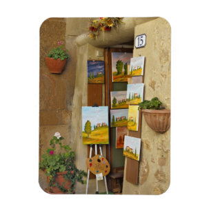 Kleiner Laden mit Kunstwerken zum Verkauf auf dem Magnet