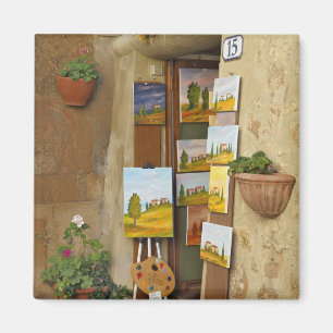 Kleiner Laden mit Kunstwerken zum Verkauf auf dem Magnet