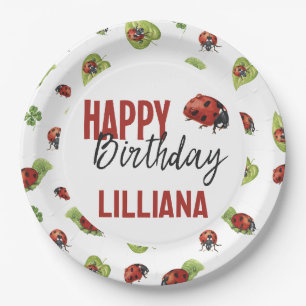 Kleiner Lady Ladybug Geburtstag, jedes Alter Pappteller