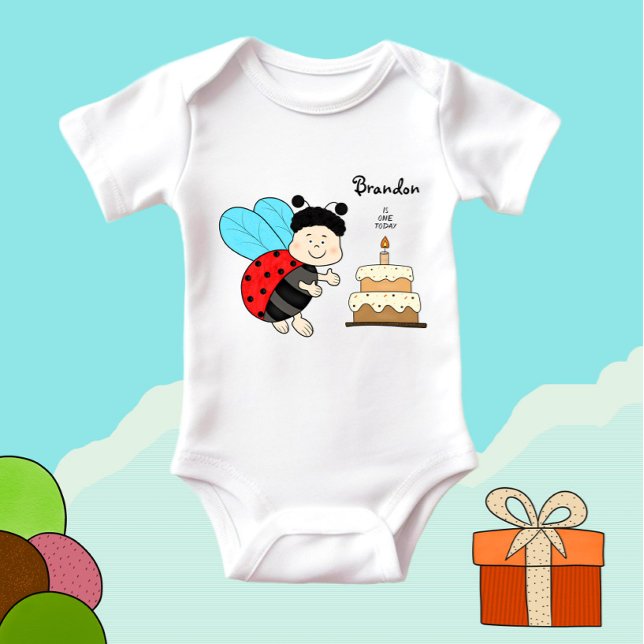 Kleiner Ladybug mit Kuchen Baby Strampler (Von Creator hochgeladen)