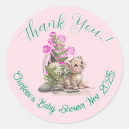 Kleiner Leopard Baby Shower Classic Round Sticker