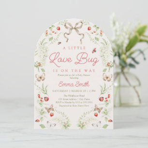 Kleiner Liebeskäfer Wildblumen Mädchen Baby Shower Einladung