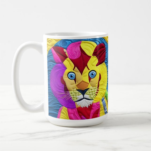 Kleiner Lion Cub quilt like Design Kaffeetasse (Links)