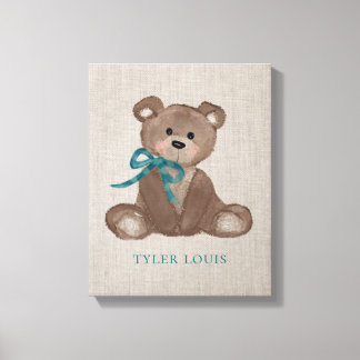 Kleiner Louie Teddybär Personalisierter Leinwanddr Leinwanddruck