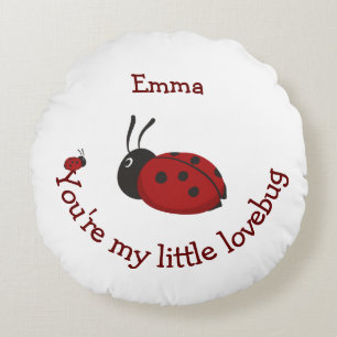 Kleiner Lovebug Niedlicher Ladybug Quote Individue Rundes Kissen