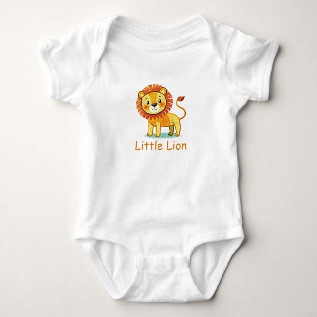 Kleiner Löwe T-Shirt Baby Strampler (Vorderseite)