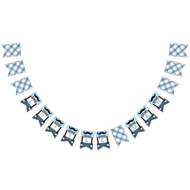 Kleiner Mann, blaue Marinebucht, Babydusche Wimpelkette (Alle)