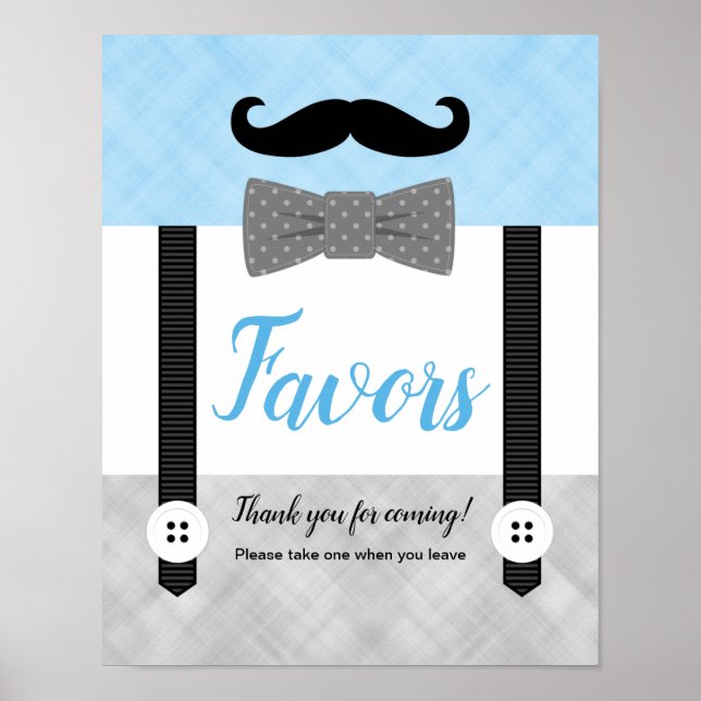 Kleiner Mann blaugraue Junge Duschfavoriten Zeiche Poster (Vorne)