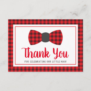 Kleiner Mann Danke Karte, Bow Krawatte, Buffalo Ka Einladung