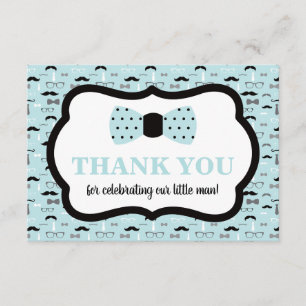 Kleiner Mann, danke Karte, Krawatte, blau, schwarz Einladung