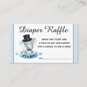 Kleiner Mann Elefant Windel Raffle Tickets Begleitkarte