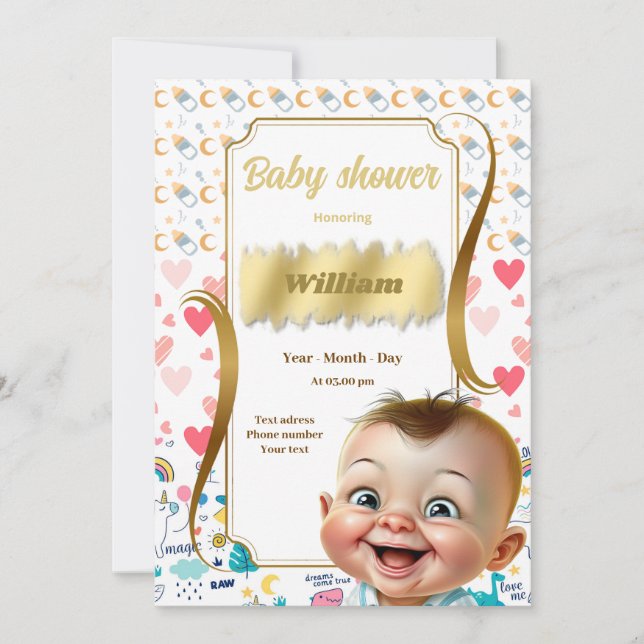 Kleiner Mann in Sicht! Einladung (Vorderseite)