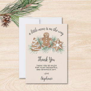 Kleiner Mann Lebkuchen Weihnachten Baby Shower Dankeskarte