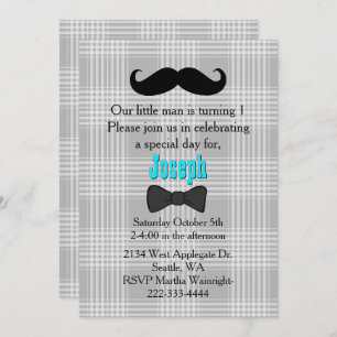 Kleiner Mann Mustache Erster Geburtstag Einladung