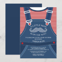 Kleiner Mann Mustache Kinderdusche Einladung