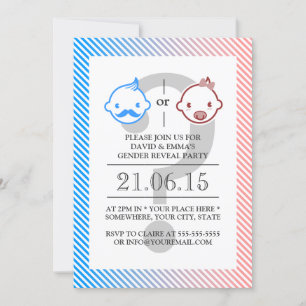 Kleiner Mann oder kleine Miss Gender Reveal Einladung