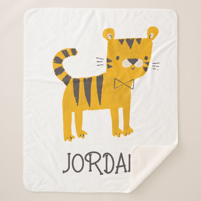 Kleiner Mann | Tiger Bow Krawatte Sherpadecke (Vorderseite)