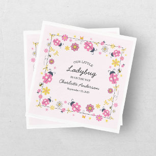 Kleiner Marienkäfer Rosa Mädchen Baby-Party Serviette