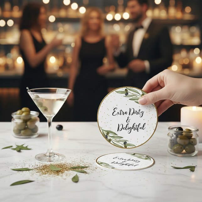 Kleiner Martini-Spaß Soiree Runder Pappuntersetzer (Von Creator hochgeladen)