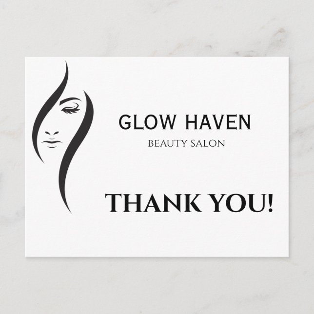 Kleiner, minimalistischer weißer und schwarzer Sch Postkarte (Vorderseite)